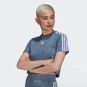 Adidas Originals Leopard Blue Crop Top